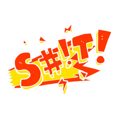 Fototapeta premium flat color illustration of a cartoon swearword