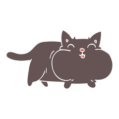 cartoon doodle fat cat
