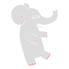 flat color illustration of a cartoon dancing elephant