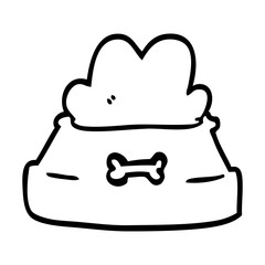 line drawing cartoon pet bowl
