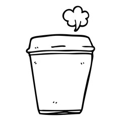 line drawing cartoon coffee cup