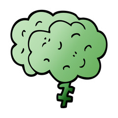 cartoon doodle brain