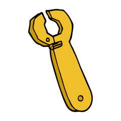 cartoon doodle spanner tool