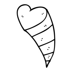 line drawing cartoon shooting heart decorative element