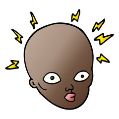 cartoon doodle bald head