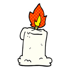 cartoon doodle lit candle
