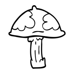line drawing cartoon wild mushroom