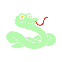 Obraz premium flat color style cartoon snake