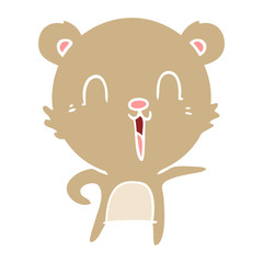 Obraz premium happy flat color style cartoon bear