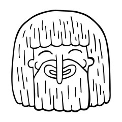 line drawing cartoon bearded man