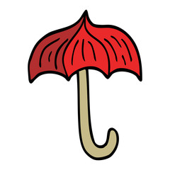 cartoon doodle open umbrella