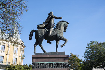Fototapeta na wymiar Statue of Danylo Halytsky, Lviv