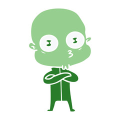 flat color style cartoon weird bald spaceman