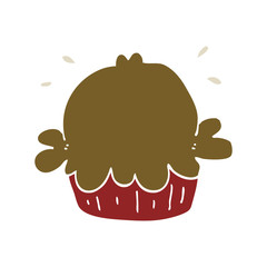 cute flat color style cartoon pie