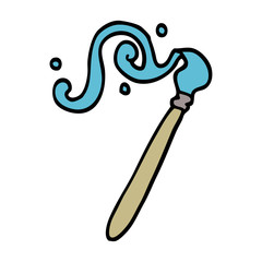 cartoon doodle paint brush