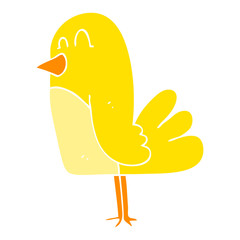 flat color illustration of a cartoon bird