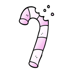 cartoon doodle pink candy cane