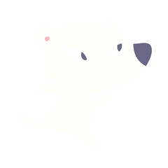 cute flat color style cartoon polar bear