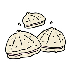 cartoon doodle fresh oysters