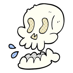 funny cartoon doodle skull