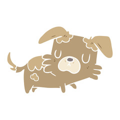 flat color style cartoon little dog