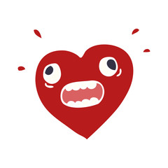 cartoon doodle heart panicking