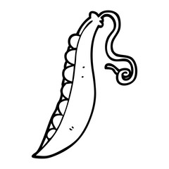 line drawing cartoon peas in pod