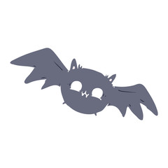 flat color style cartoon vampire halloween bat