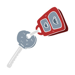 flat color illustration of a cartoon key