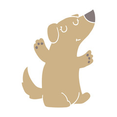Obraz na płótnie Canvas flat color style cartoon dog