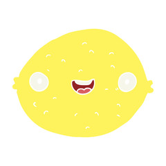 flat color style cartoon lemon