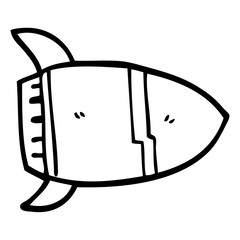 line drawing cartoon space rocket