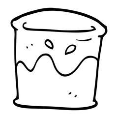 line drawing cartoon drink in glass tumbler