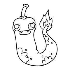 line drawing cartoon hot chilly