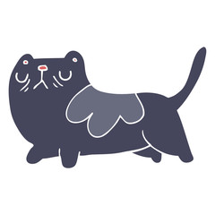 flat color style cartoon cat