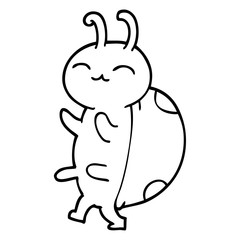 cute line drawing cartoon ladybug