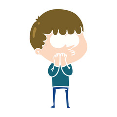 flat color style cartoon curious boy