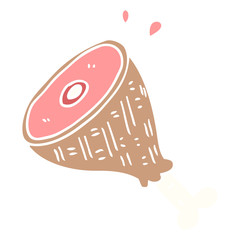 cartoon doodle cooked meat