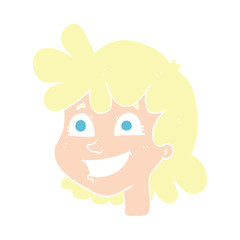 Obraz na płótnie Canvas flat color illustration of a cartoon female face