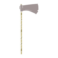 flat color style cartoon medieval war axe