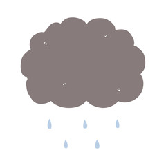 flat color style cartoon cloud raining