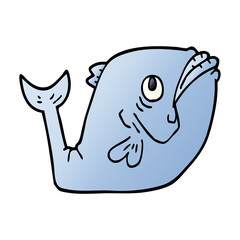 funny cartoon doodle fish