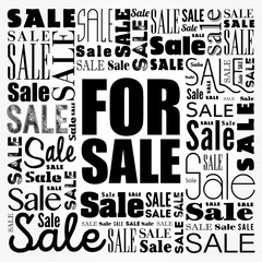 Obraz premium FOR SALE word cloud collage, business concept background