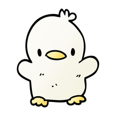 cartoon doodle baby duck