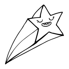 line drawing cartoon shooting star