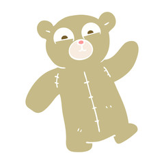 flat color illustration of a cartoon teddy bear