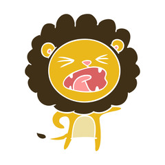 flat color style cartoon lion