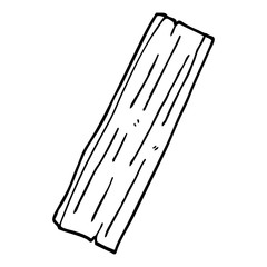 line drawing cartoon plank of wood