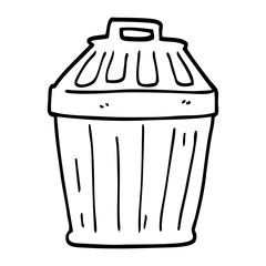 line drawing cartoon waste bin