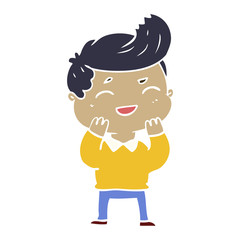 flat color style cartoon man laughing